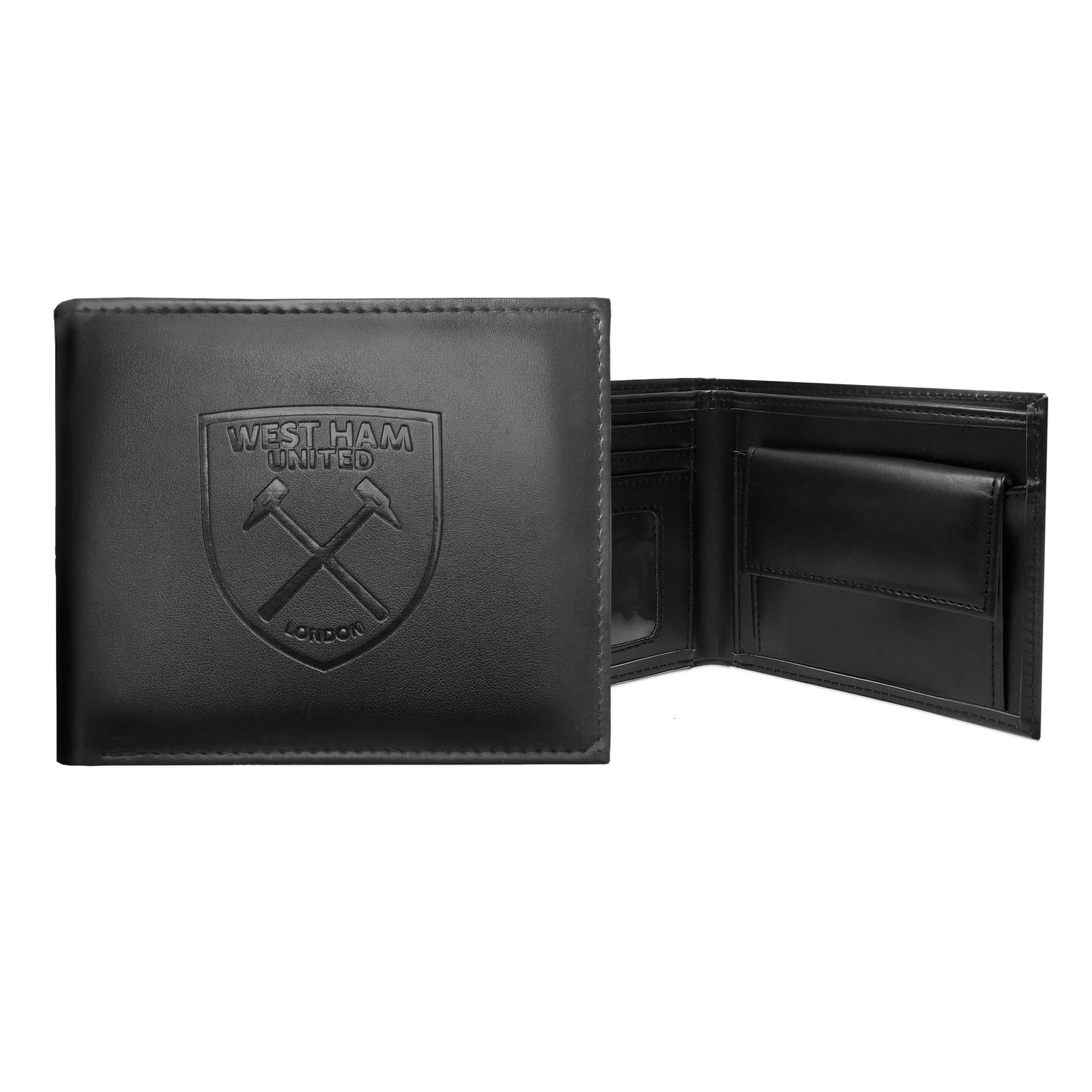 Black - Back - West Ham United FC Crest Faux Leather Football Wallet