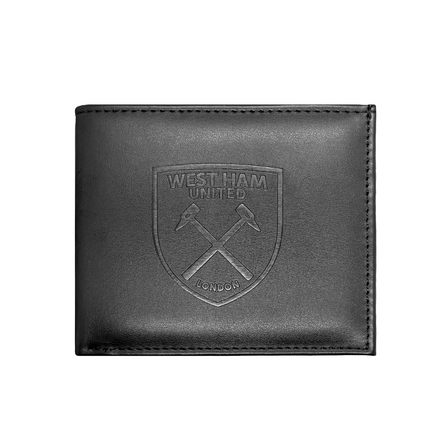 Black - Front - West Ham United FC Crest Faux Leather Football Wallet