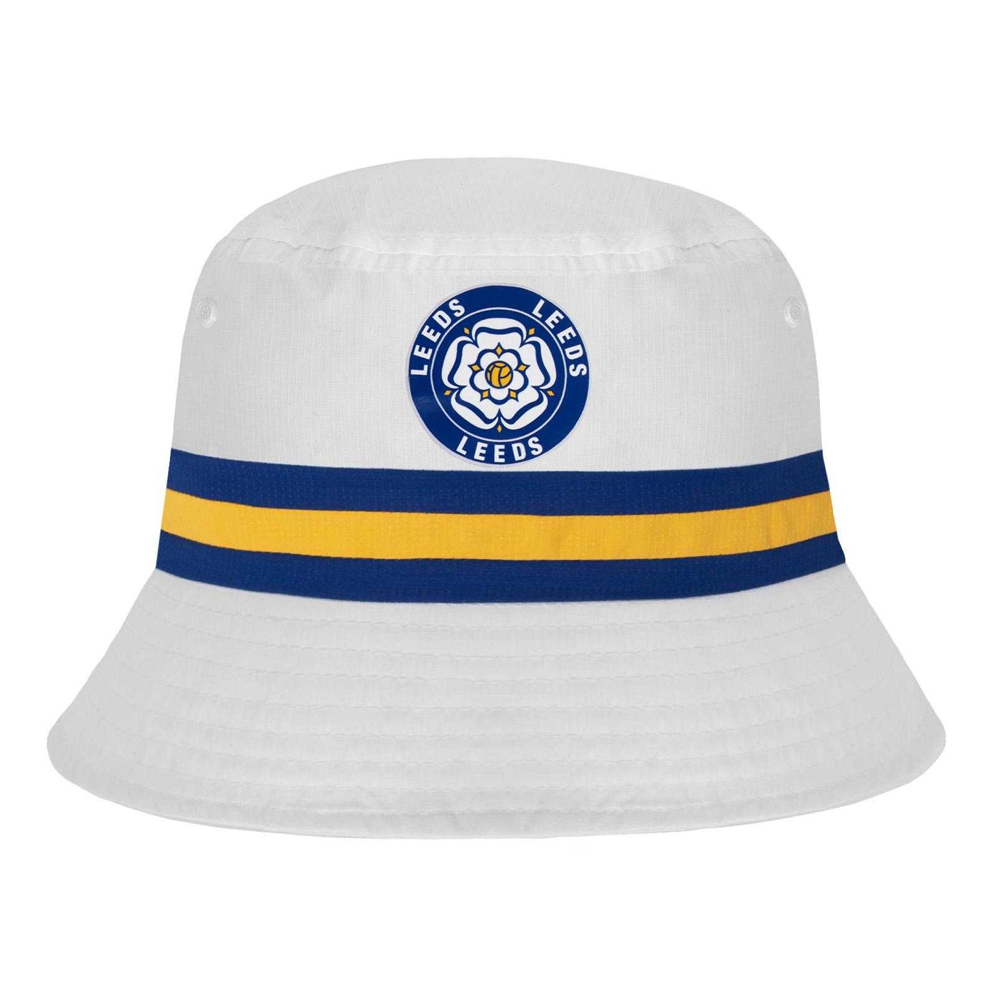 White - Front - Fan Originals Leeds Rose Bucket Hat