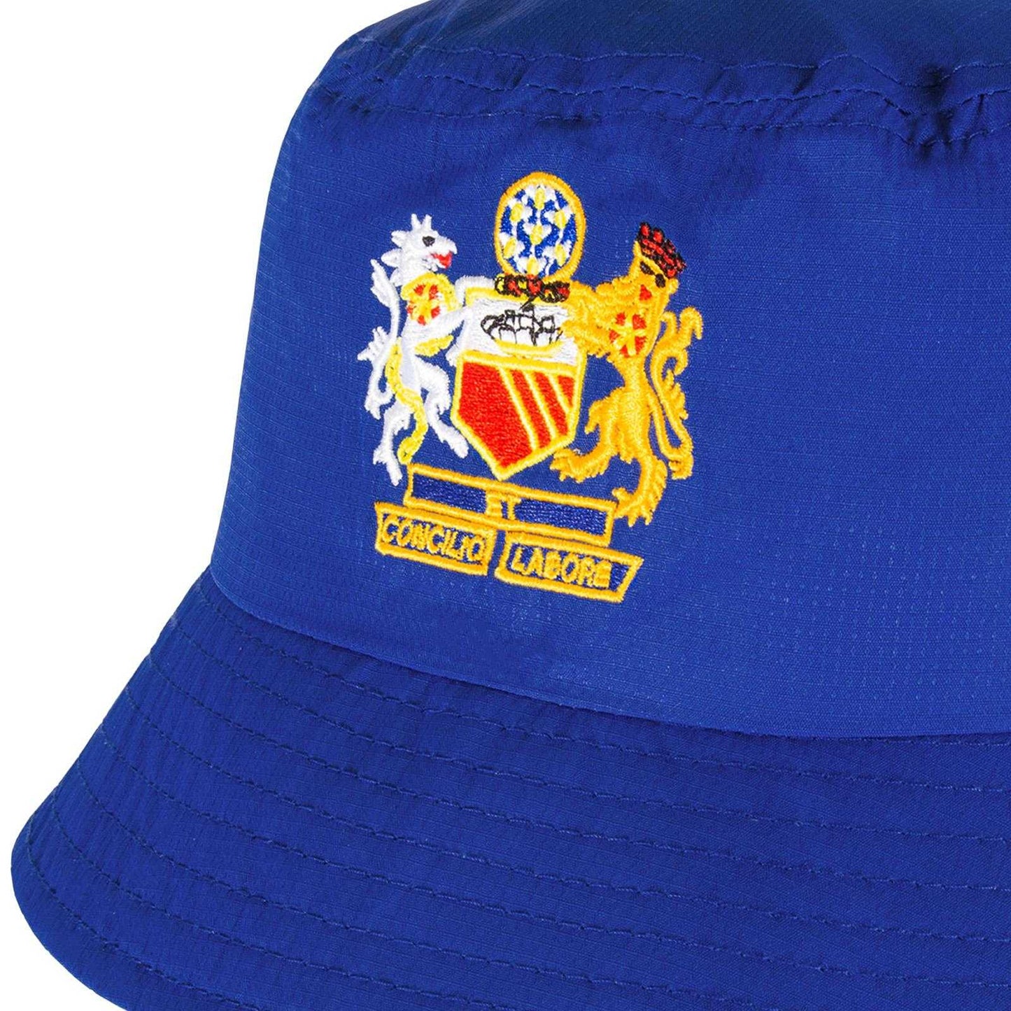 Blue - Side - Fan Originals Manchester 68 Crest Bucket Hat