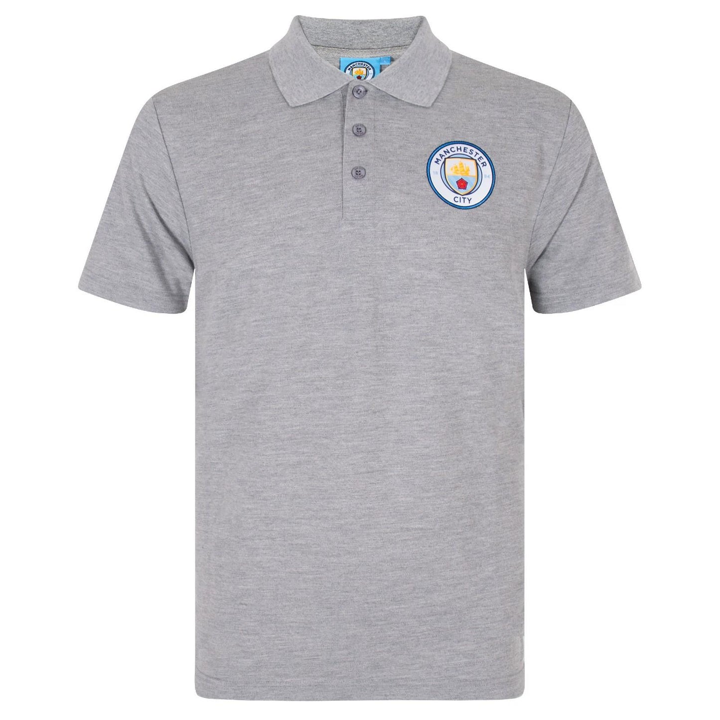 Grey - Front - Manchester City FC Mens Polo Shirt