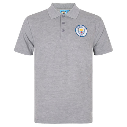 Grey - Front - Manchester City FC Mens Polo Shirt