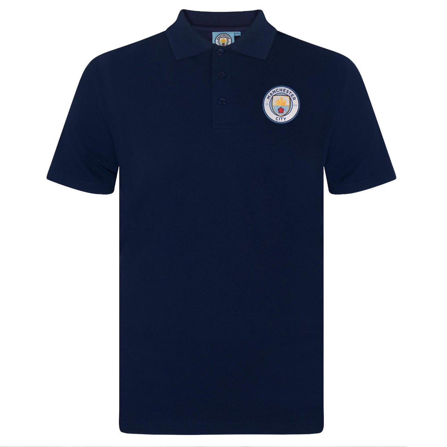 Navy Blue - Front - Manchester City FC Mens Polo Shirt