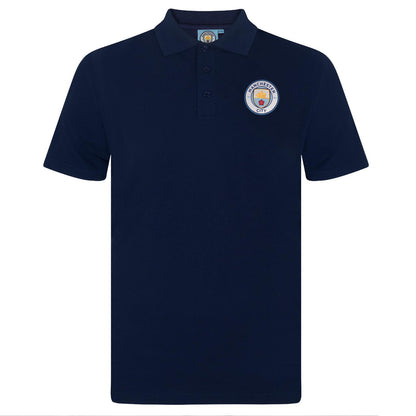 Navy Blue - Front - Manchester City FC Mens Polo Shirt