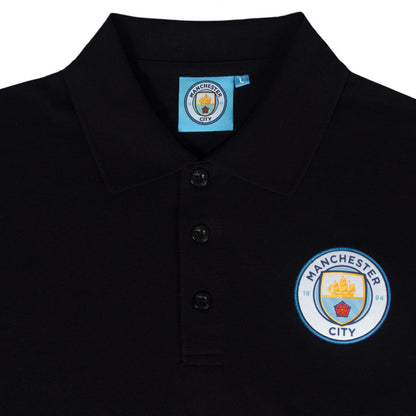Black - Side - Manchester City FC Mens Polo Shirt