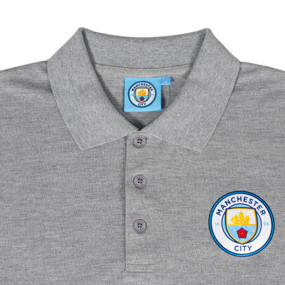 Grey - Side - Manchester City FC Mens Polo Shirt