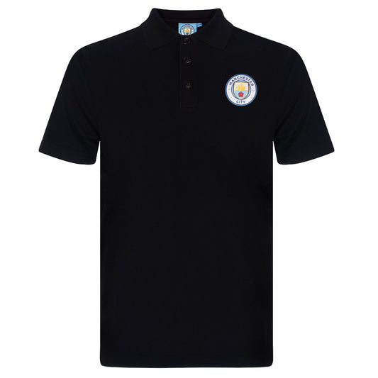 Black - Front - Manchester City FC Mens Polo Shirt