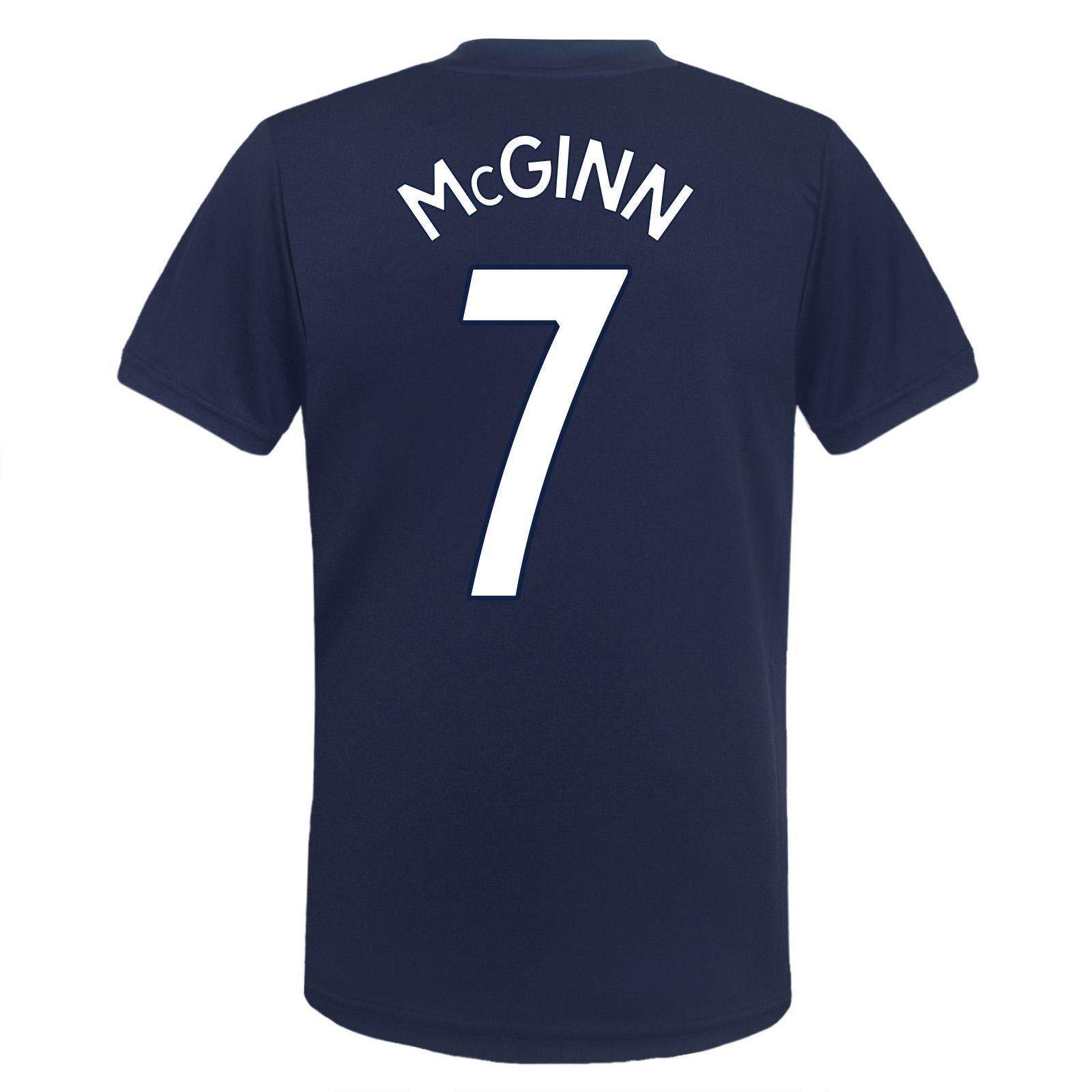 Navy Blue - Back - Scottish FA Boys Mc Ginn 7 Polyester T-Shirt