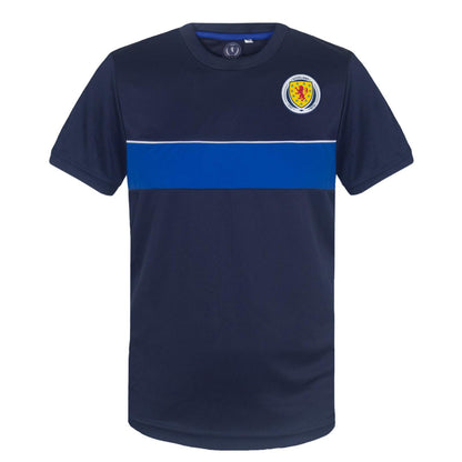 Navy Blue - Front - Scottish FA Boys Mc Gregor 8 Polyester T-Shirt
