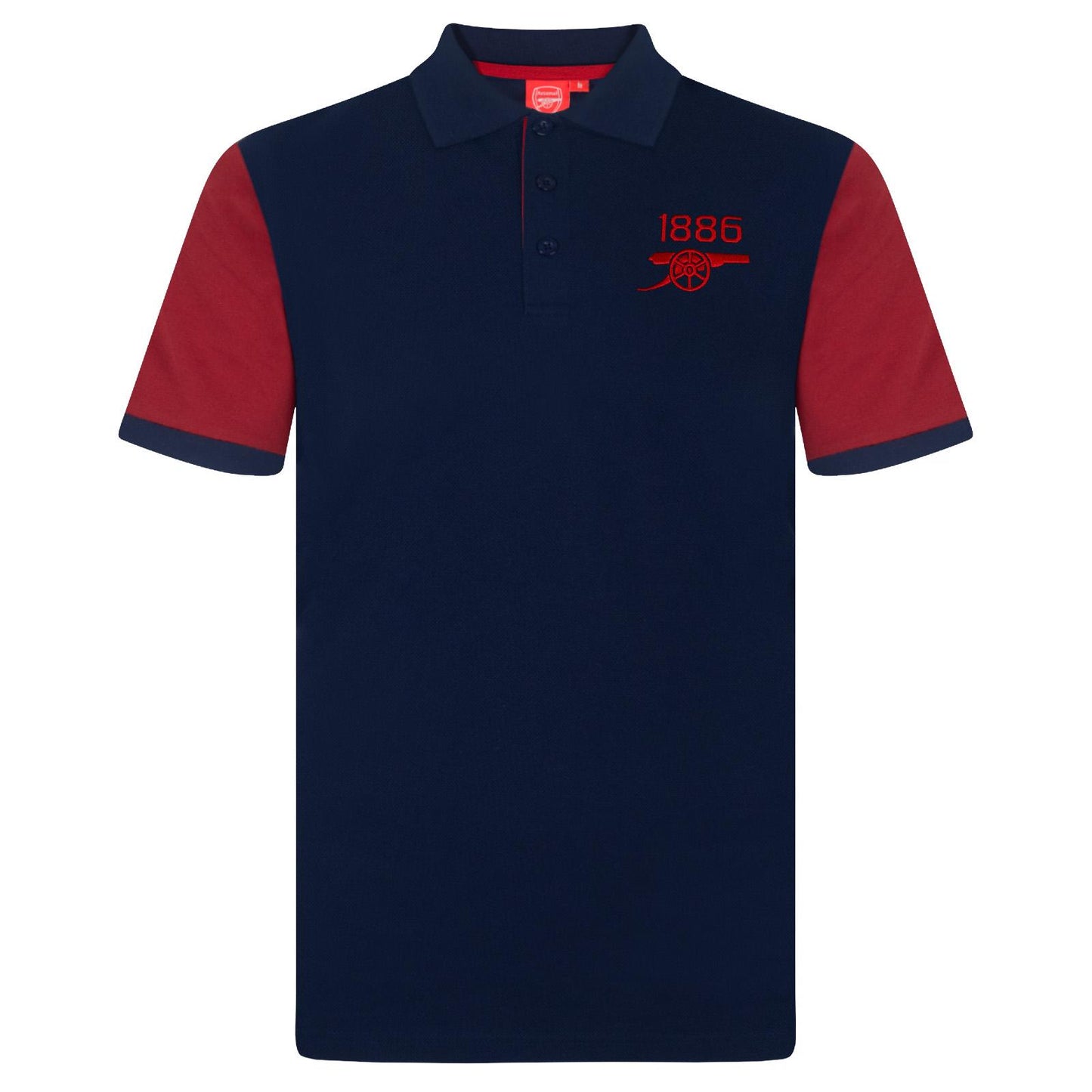Navy - Front - Arsenal FC Mens Contrast Polo Shirt