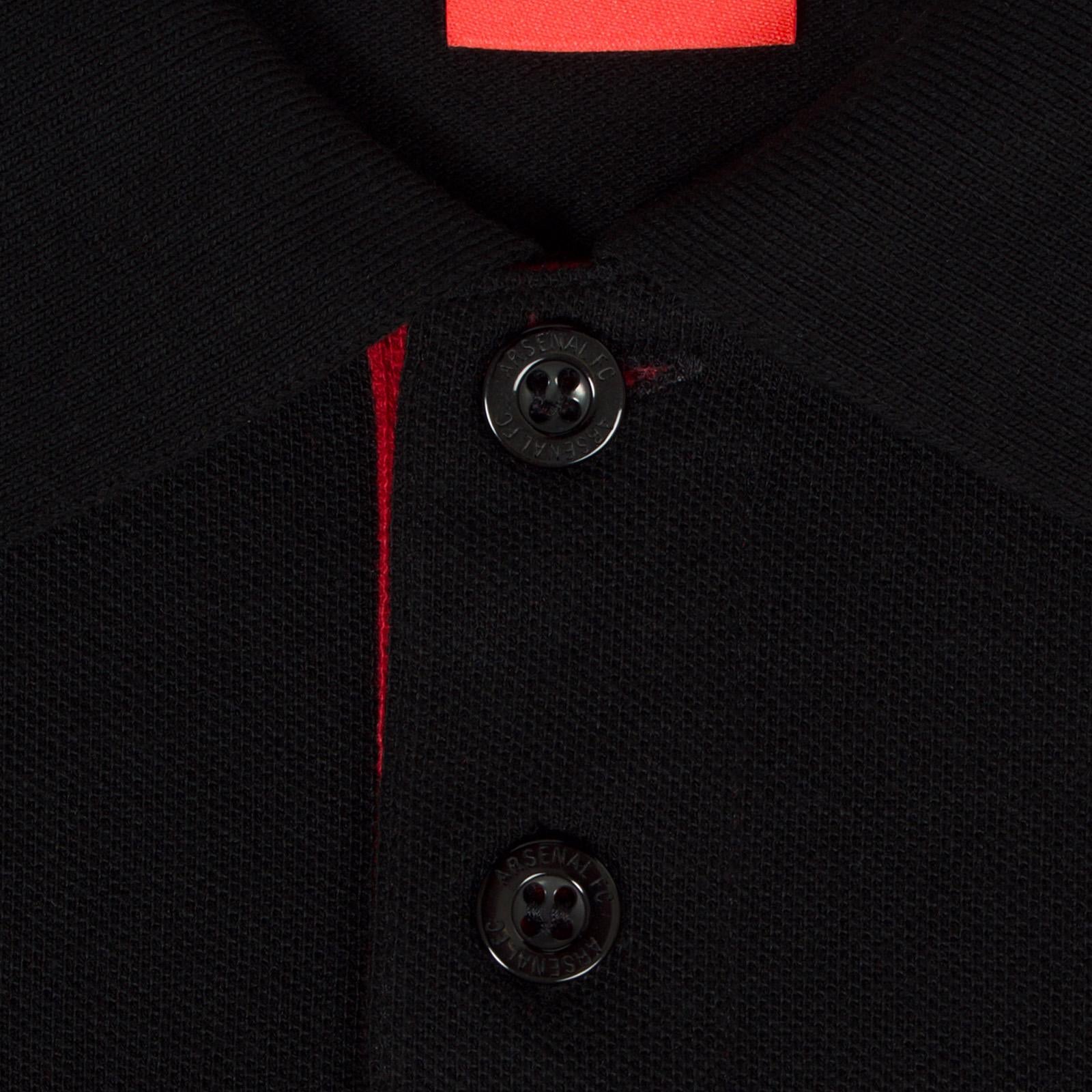 Black - Close up - Arsenal FC Mens Contrast Polo Shirt