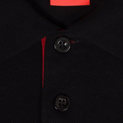 Black - Close up - Arsenal FC Mens Contrast Polo Shirt