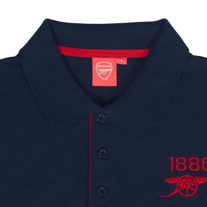 Navy - Side - Arsenal FC Mens Contrast Polo Shirt