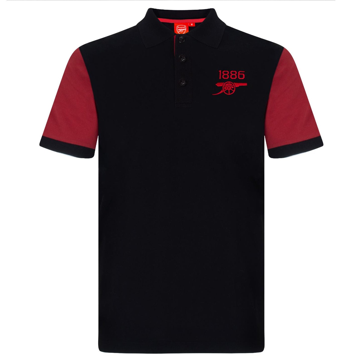 Black - Front - Arsenal FC Mens Contrast Polo Shirt