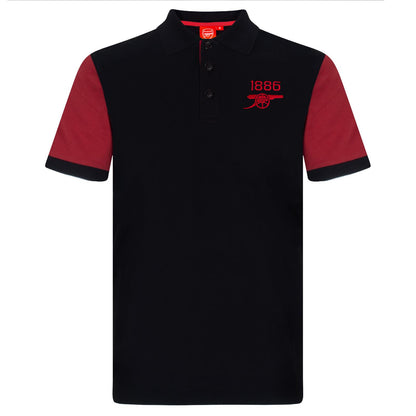 Black - Front - Arsenal FC Mens Contrast Polo Shirt