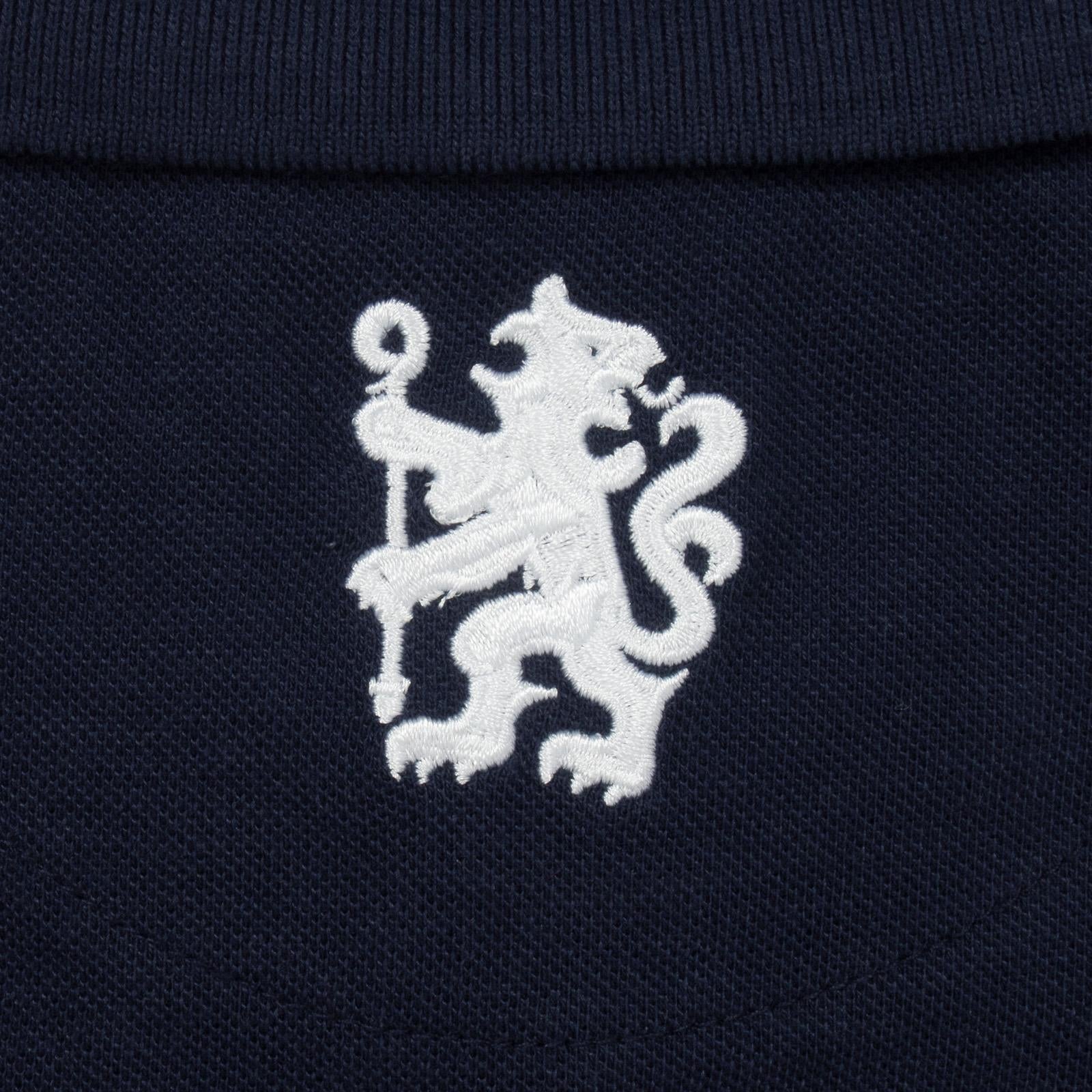 Navy Blue - Pack Shot - Chelsea FC Mens Crest Polo Shirt