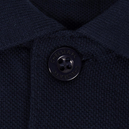 Navy Blue - Close up - Chelsea FC Mens Crest Polo Shirt