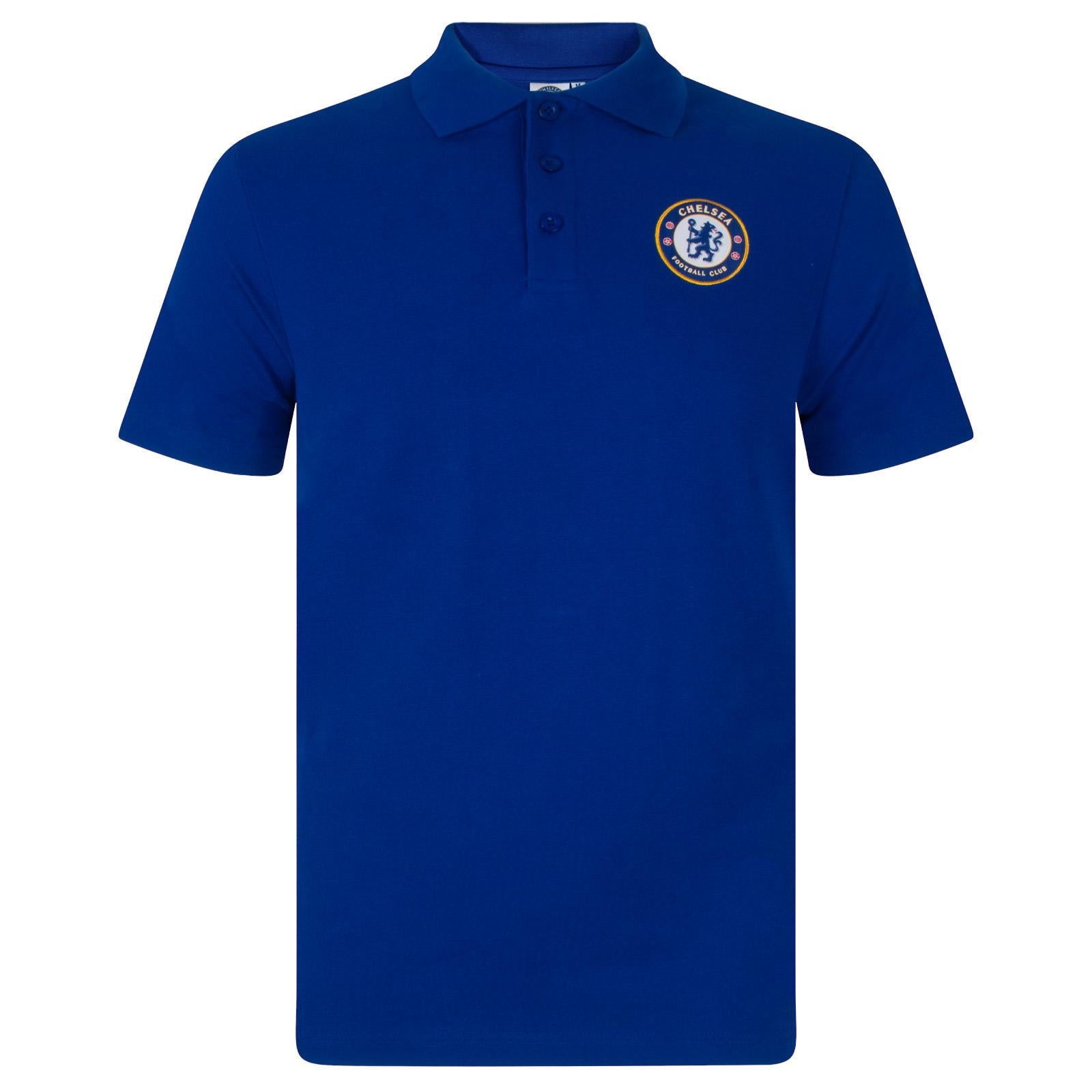 Royal Blue - Back - Chelsea FC Mens Crest Polo Shirt