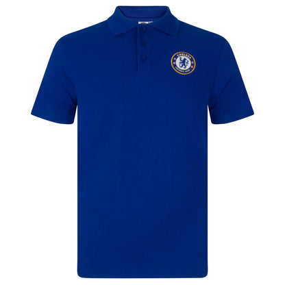 Royal Blue - Back - Chelsea FC Mens Crest Polo Shirt