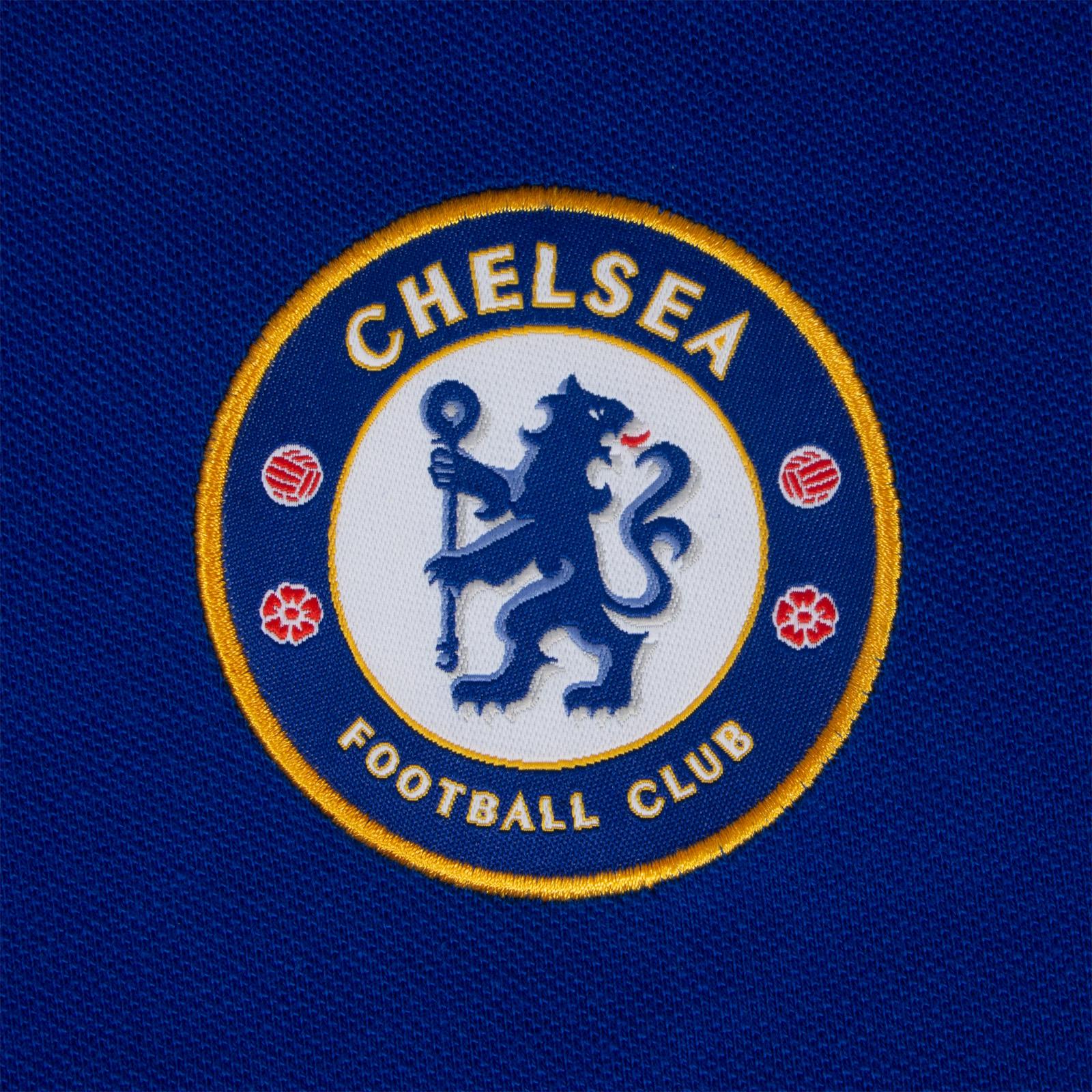 Royal Blue - Side - Chelsea FC Mens Crest Polo Shirt