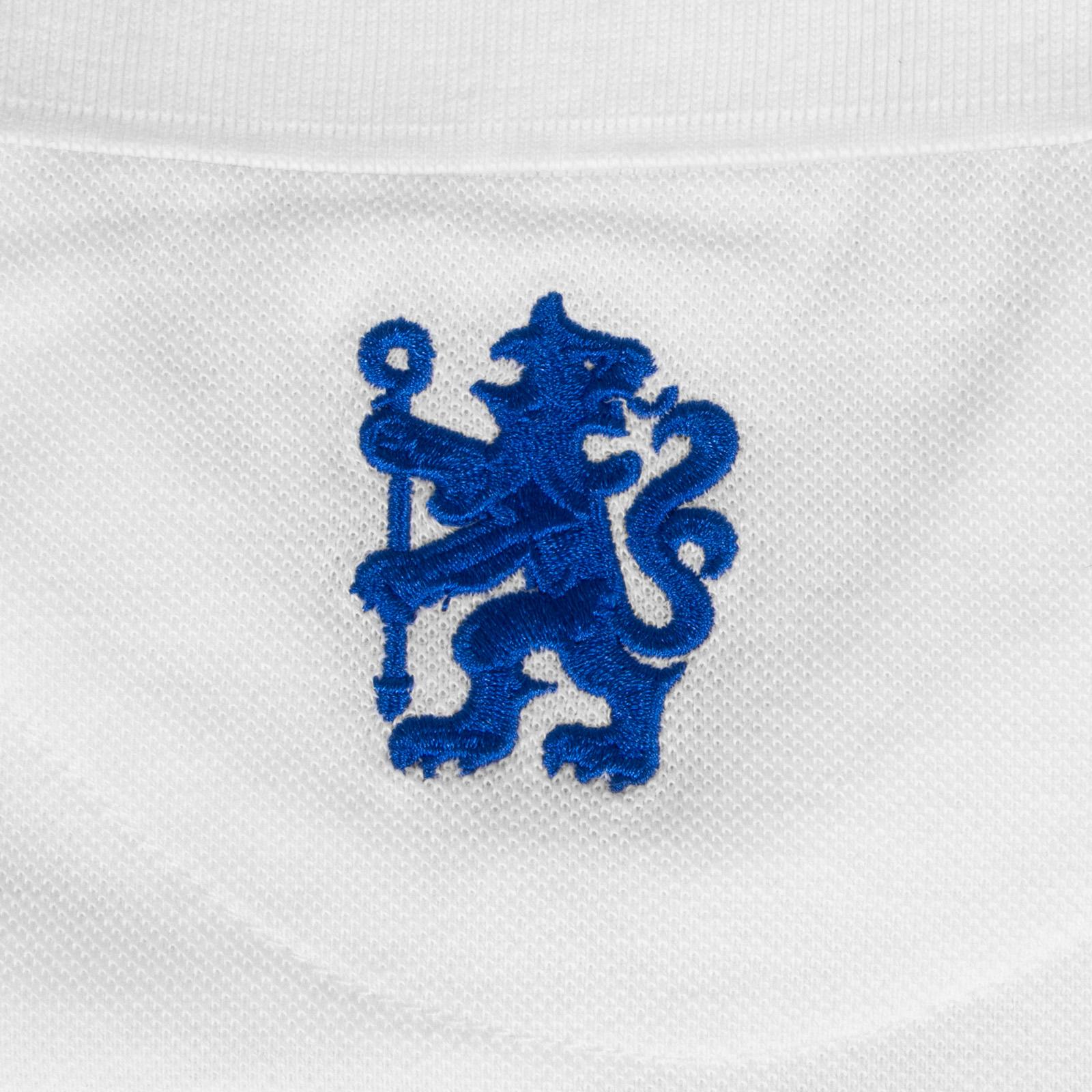 White - Pack Shot - Chelsea FC Mens Crest Polo Shirt