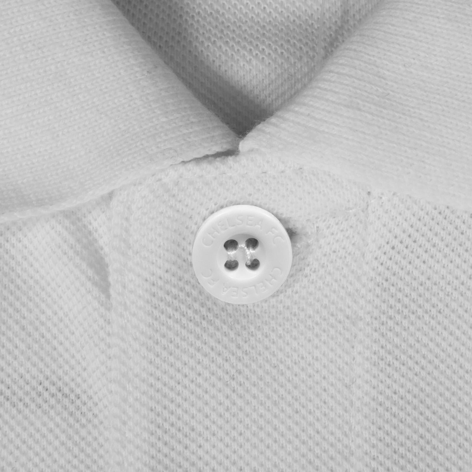 White - Close up - Chelsea FC Mens Crest Polo Shirt