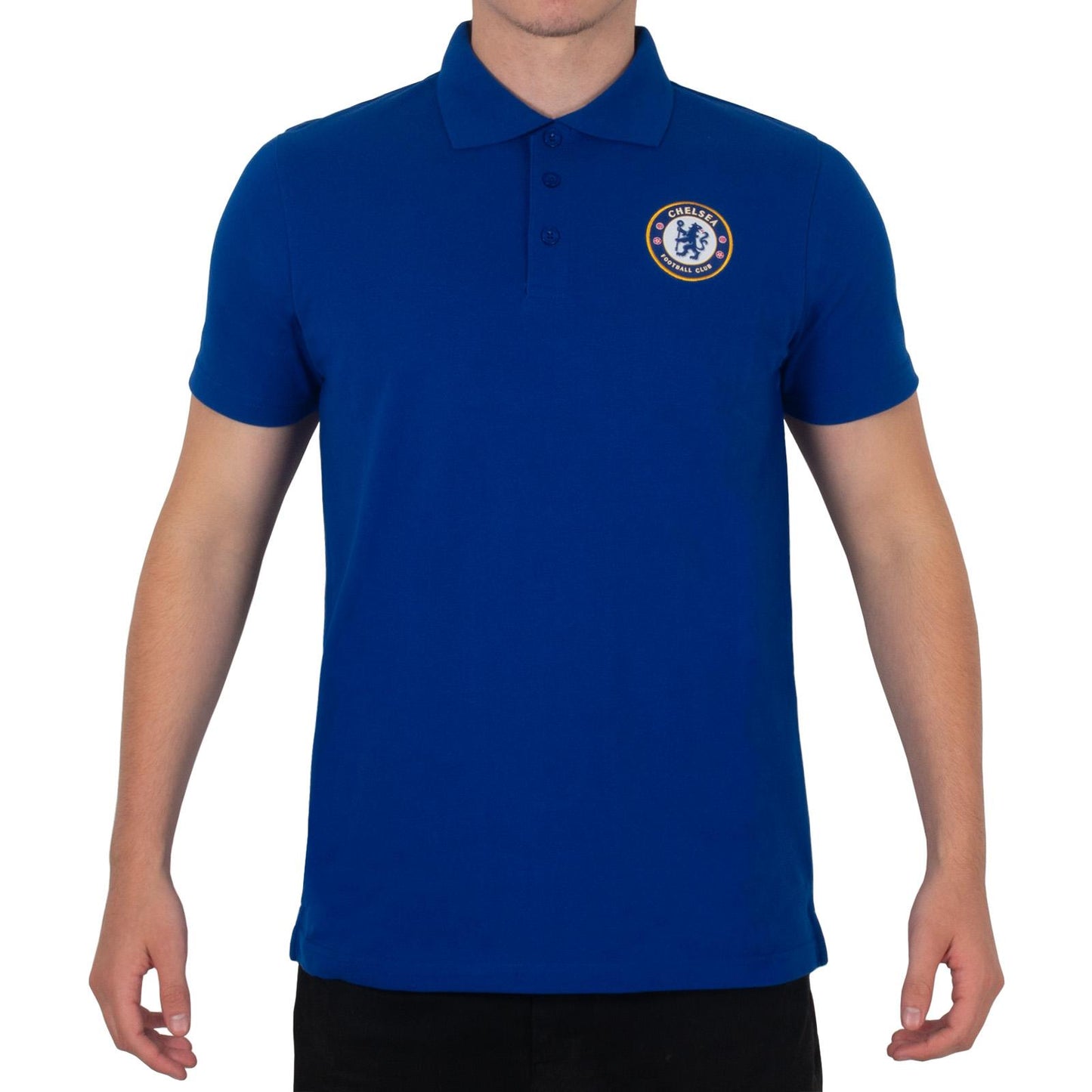 Royal Blue - Front - Chelsea FC Mens Crest Polo Shirt