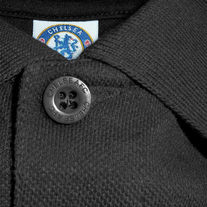 Black - Side - Chelsea FC Mens Crest Polo Shirt