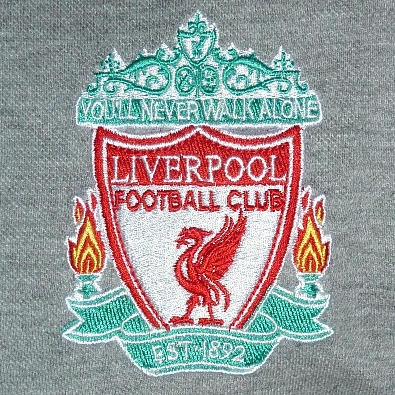 Grey - Back - Liverpool FC Mens Crest Polo Shirt
