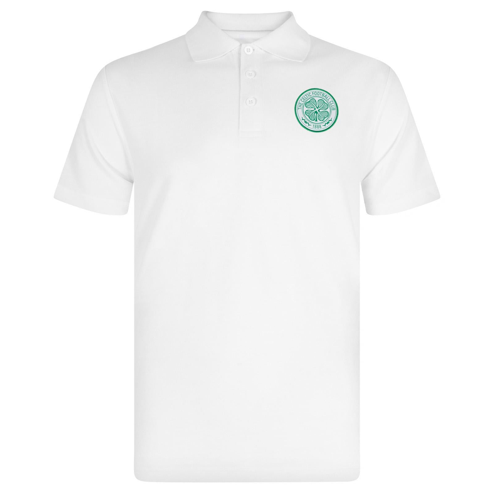 White - Back - Celtic FC Mens Crest Polo Shirt