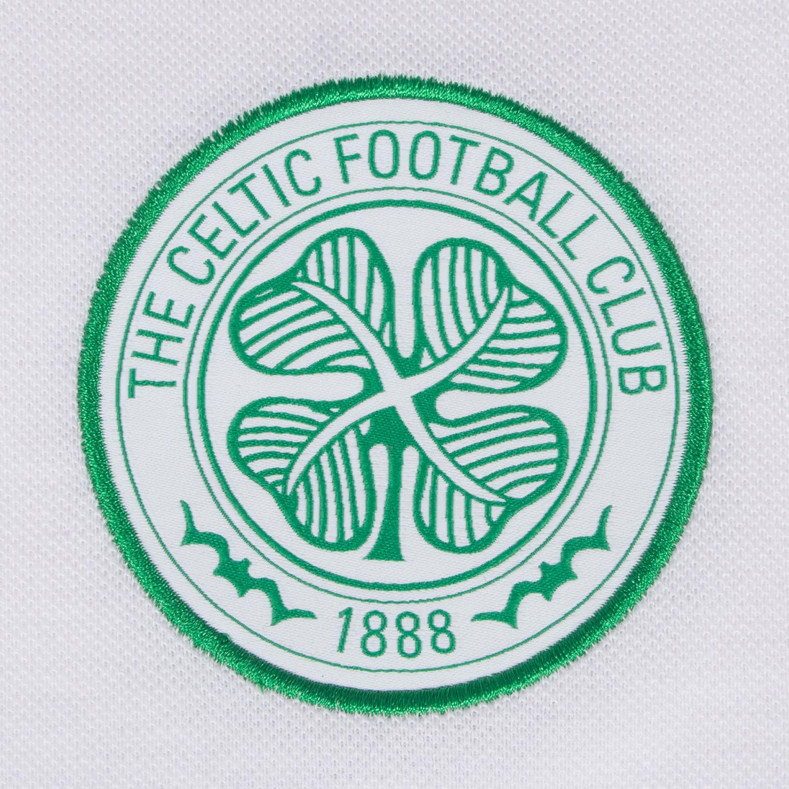 White - Side - Celtic FC Mens Crest Polo Shirt