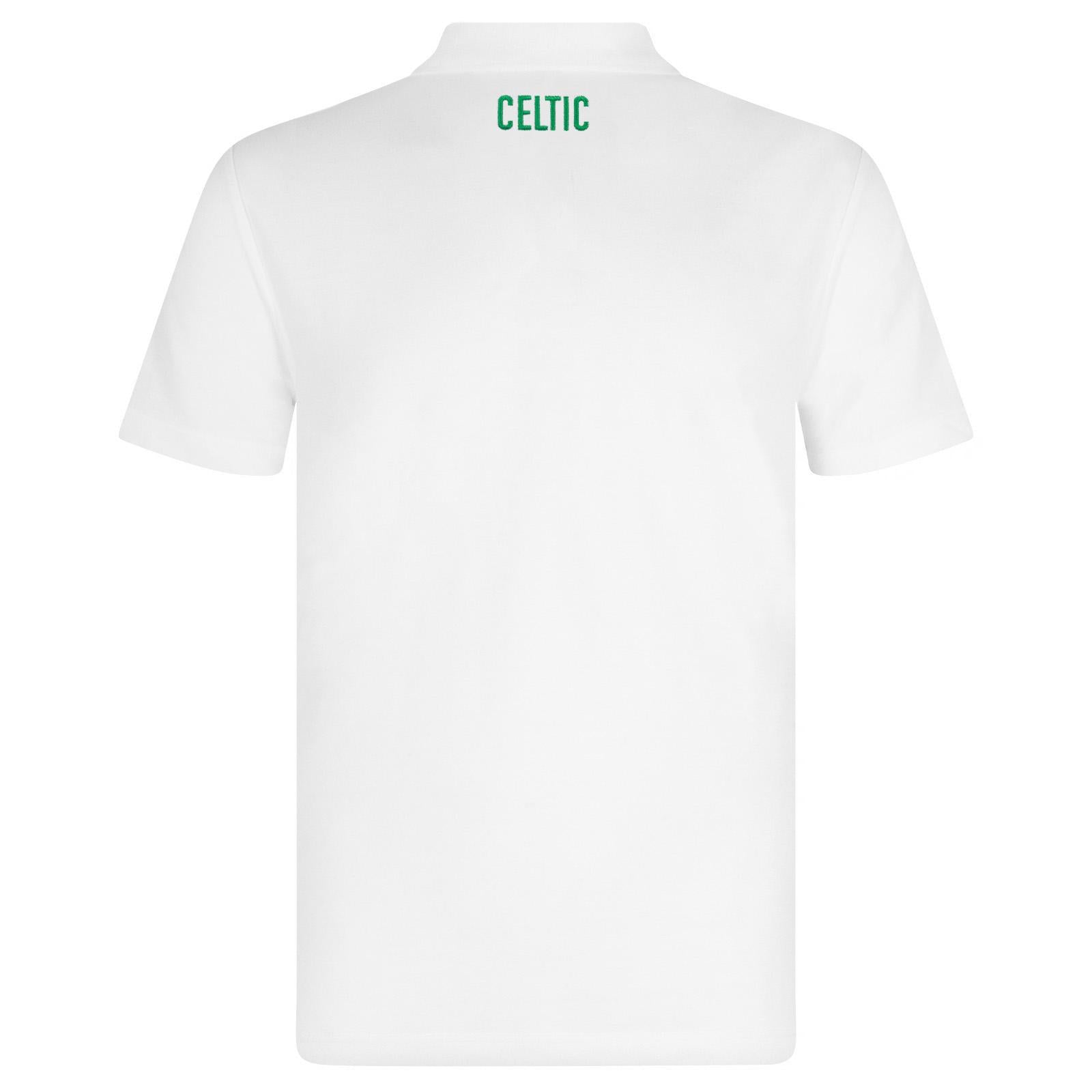 White - Lifestyle - Celtic FC Mens Crest Polo Shirt