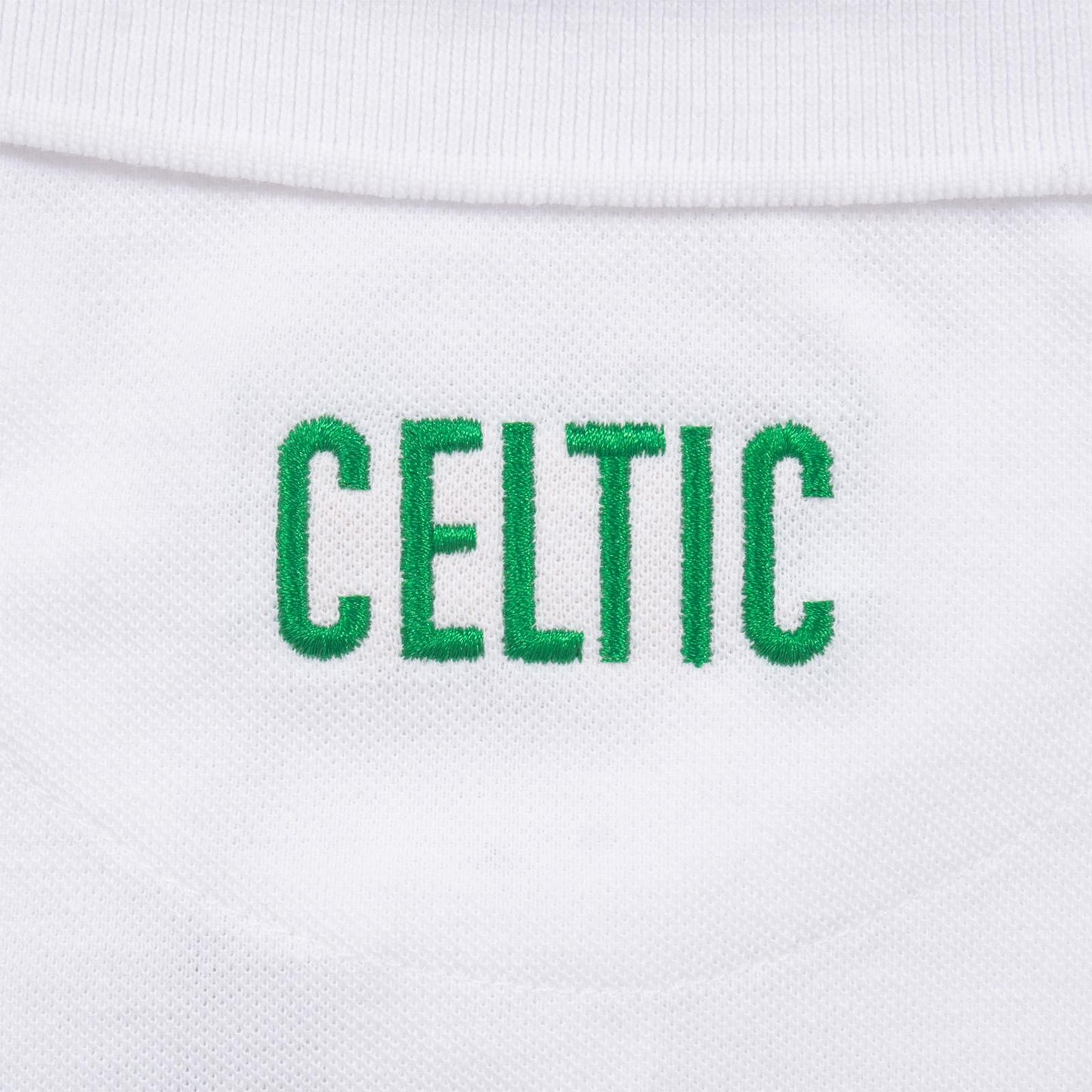 White - Pack Shot - Celtic FC Mens Crest Polo Shirt