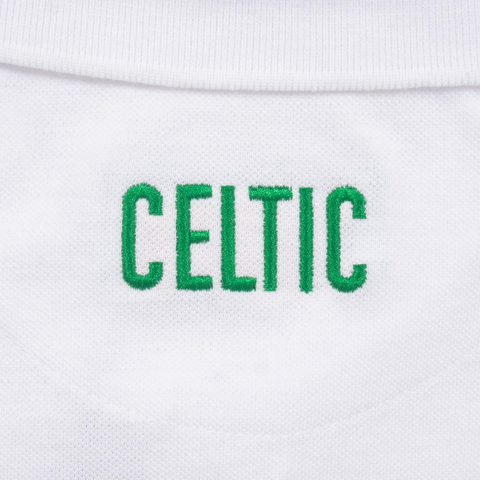White - Pack Shot - Celtic FC Mens Crest Polo Shirt