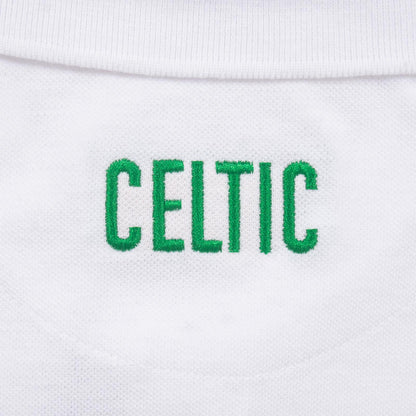 White - Pack Shot - Celtic FC Mens Crest Polo Shirt