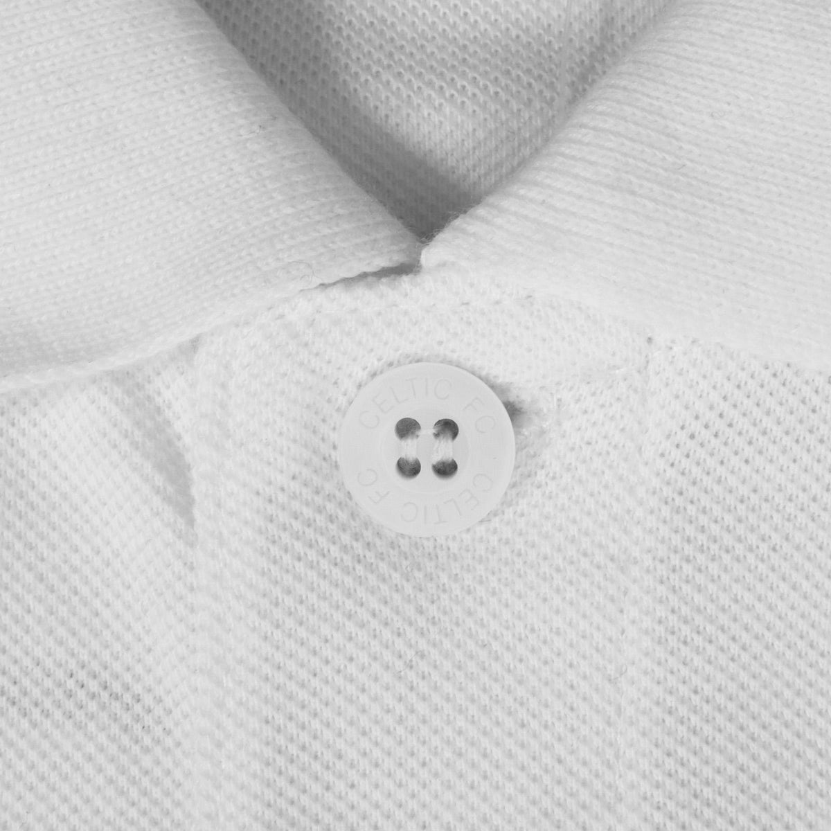 White - Close up - Celtic FC Mens Crest Polo Shirt