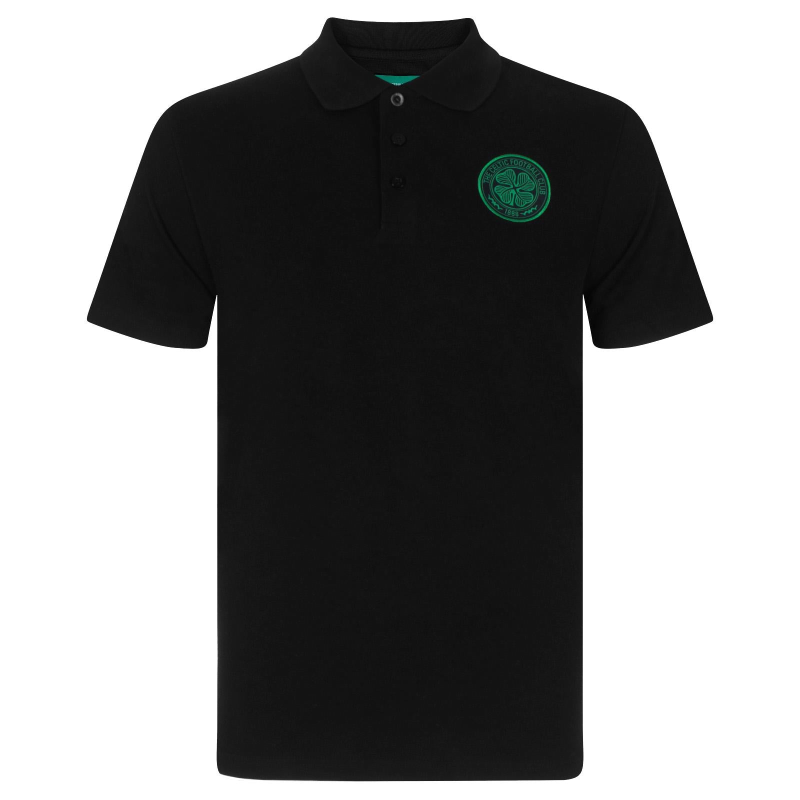 Black - Back - Celtic FC Mens Crest Polo Shirt
