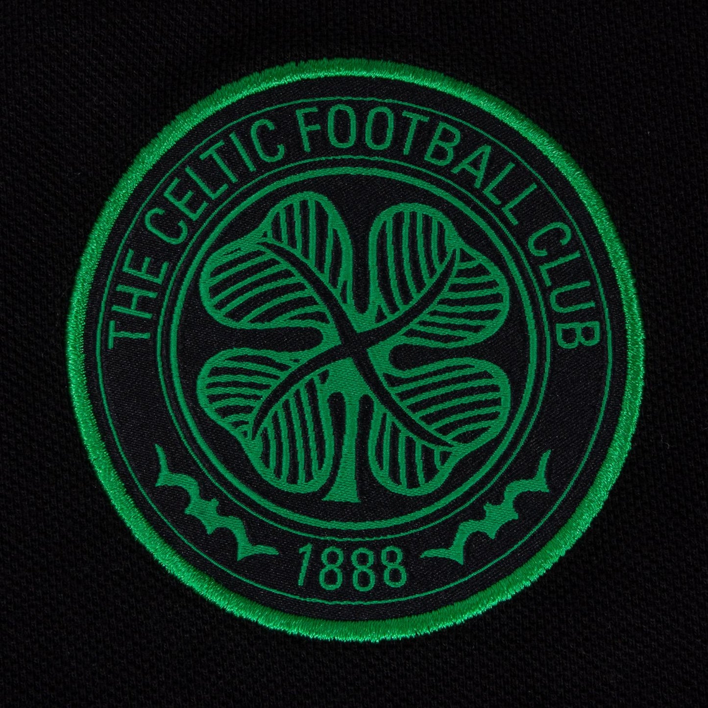 Black - Side - Celtic FC Mens Crest Polo Shirt