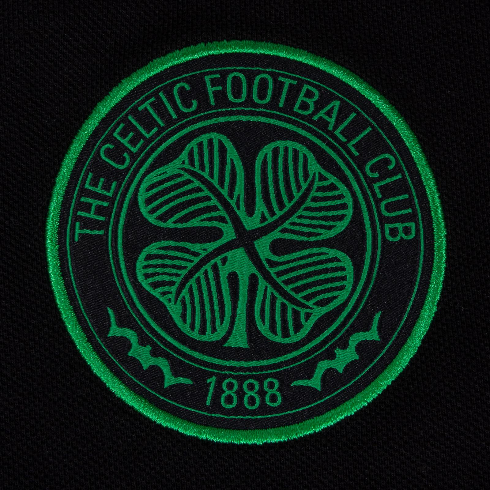 Black - Side - Celtic FC Mens Crest Polo Shirt