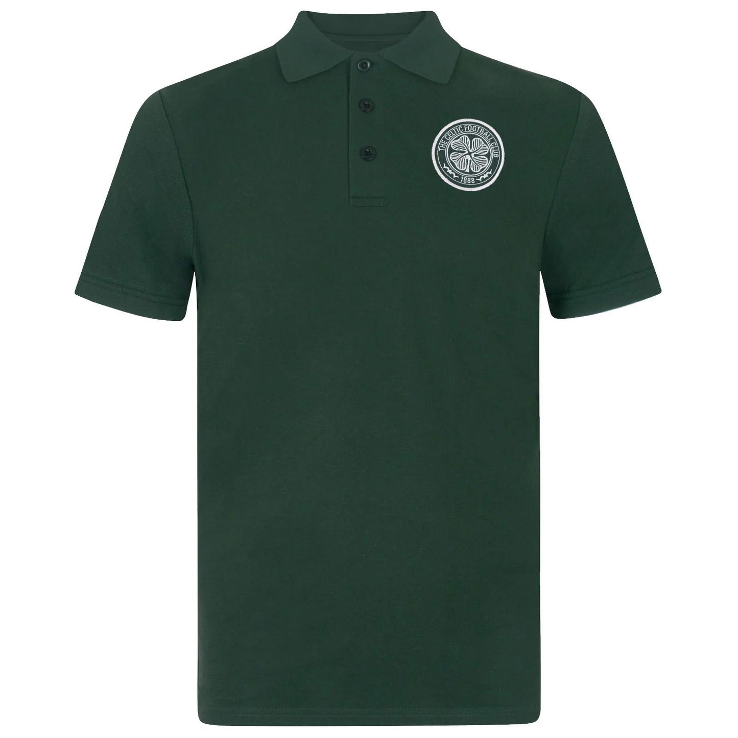 Green - Back - Celtic FC Mens Crest Polo Shirt