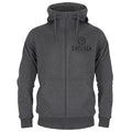 Grey - Front - Chelsea FC Mens Fleece Full Zip Hoodie