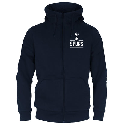 Navy Blue - Front - Tottenham Hotspur FC Mens Fleece Full Zip Hoodie