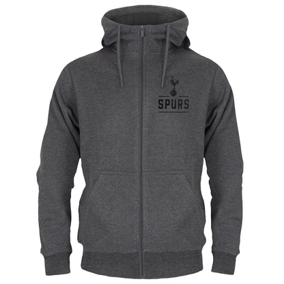 Grey - Front - Tottenham Hotspur FC Mens Fleece Full Zip Hoodie