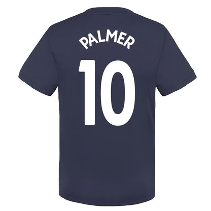 Navy - Front - Chelsea FC Boys Cole Palmer 10 Polyester T-Shirt