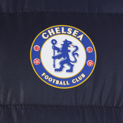 Navy - Back - Chelsea FC Mens Quilted Padded Gilet