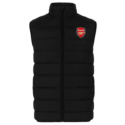 Black - Back - Arsenal FC Mens Quilted Padded Gilet