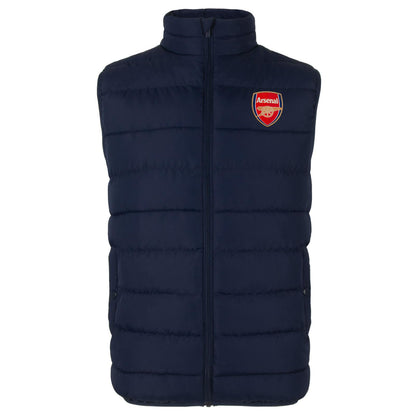 Navy Blue - Back - Arsenal FC Mens Quilted Padded Gilet
