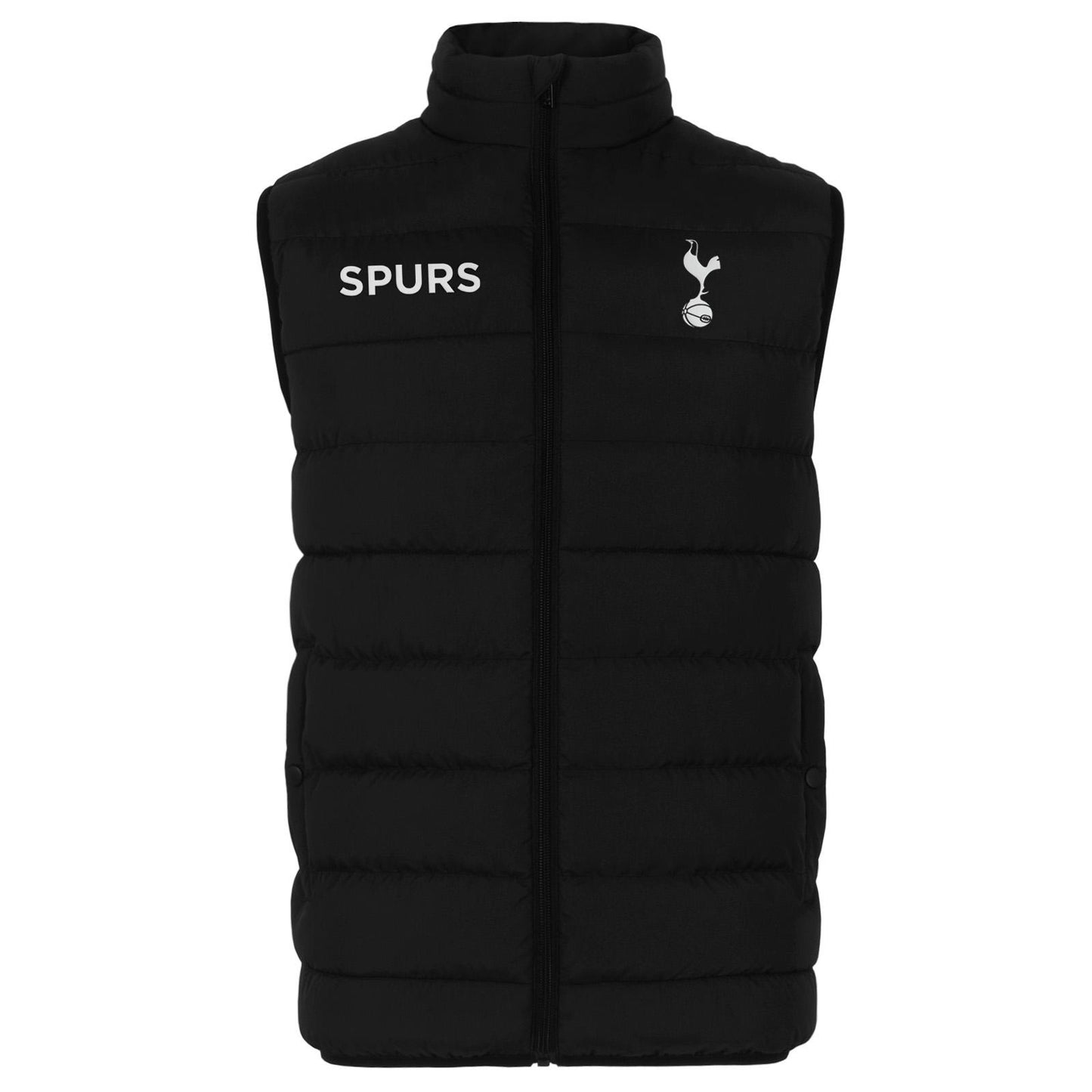 Black - Back - Tottenham Hotspur FC Mens Quilted Padded Gilet