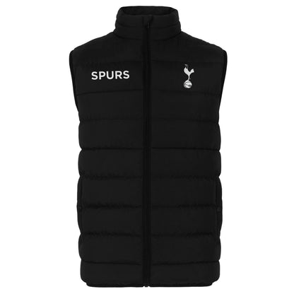 Black - Back - Tottenham Hotspur FC Mens Quilted Padded Gilet