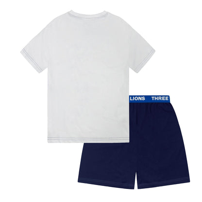 White - Back - England FA Boys Short Pyjama Set